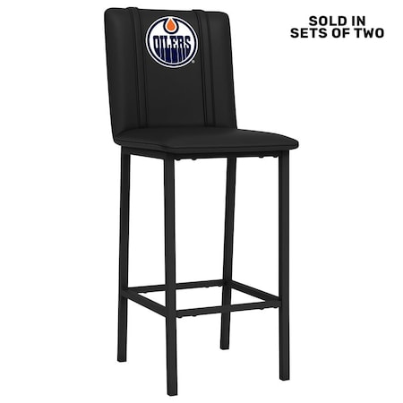 Dreamseat Bar Stool 500 with Edmonton Oilers Logo, 2PK XZ500BSDBLK-PSNHL41010A